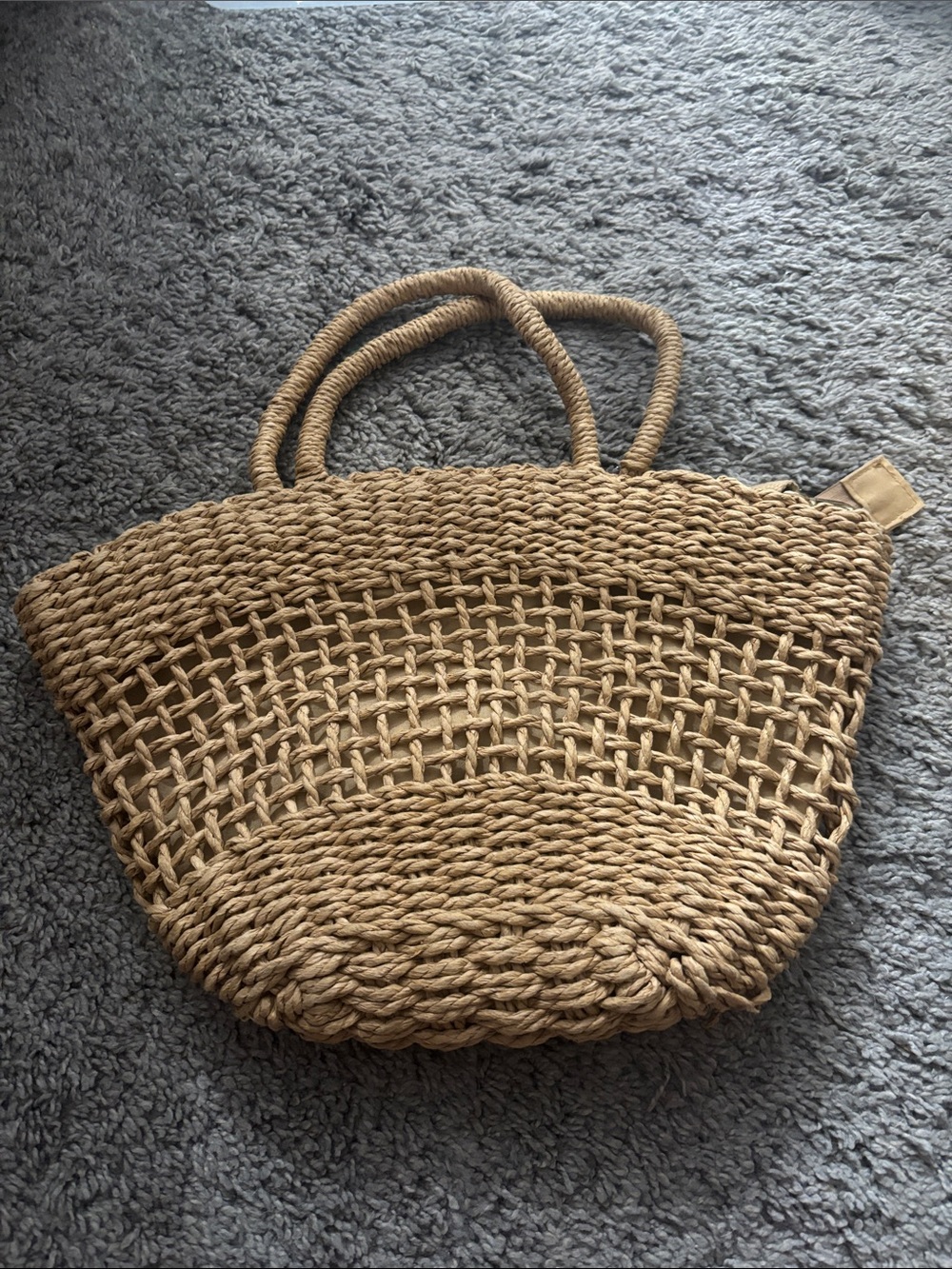 Primark Natural Tan Woven Straw Tote Bag